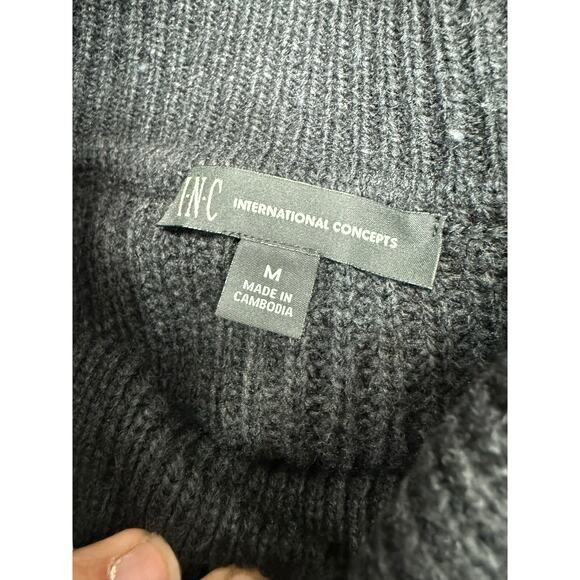 Macys Sweater M Cold Shoulder Chunky INC International Concepts NEW #G711 - Picture 6 of 7